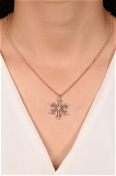 Mira Snow Flake Pendent  - Rose Gold, Pendent Length: 20 Inch, Pendent