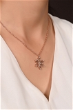 Mira Snow Flake Pendent  - Rose Gold, Pendent Length: 20 Inch, Pendent