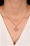 Mira Snow Flake Pendent  - Yellow Gold, Pendent Length: 20 Inch, Pendent