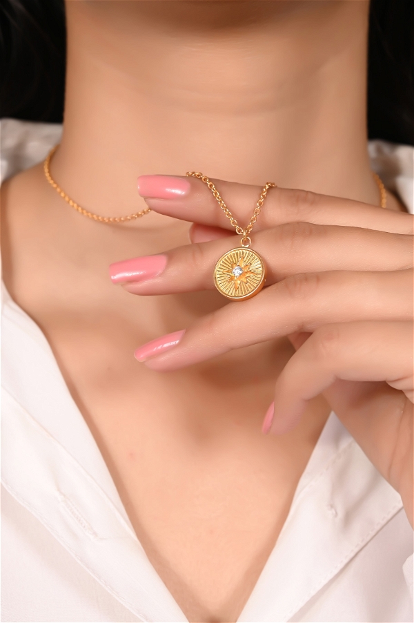 Mira Ray Of Sunshine  - Yellow Gold, Pendent Length: 20 Inch, Pendent