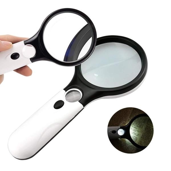 3 LED Light 3X & 45x Handheld Magnifying Glass Lens For Multiuses