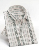 101204 Sambalpuri Handloom Cotton Half Shirt - 40, white