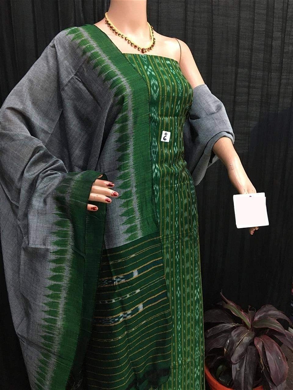 101451 Sambalpuri Dress Material - green