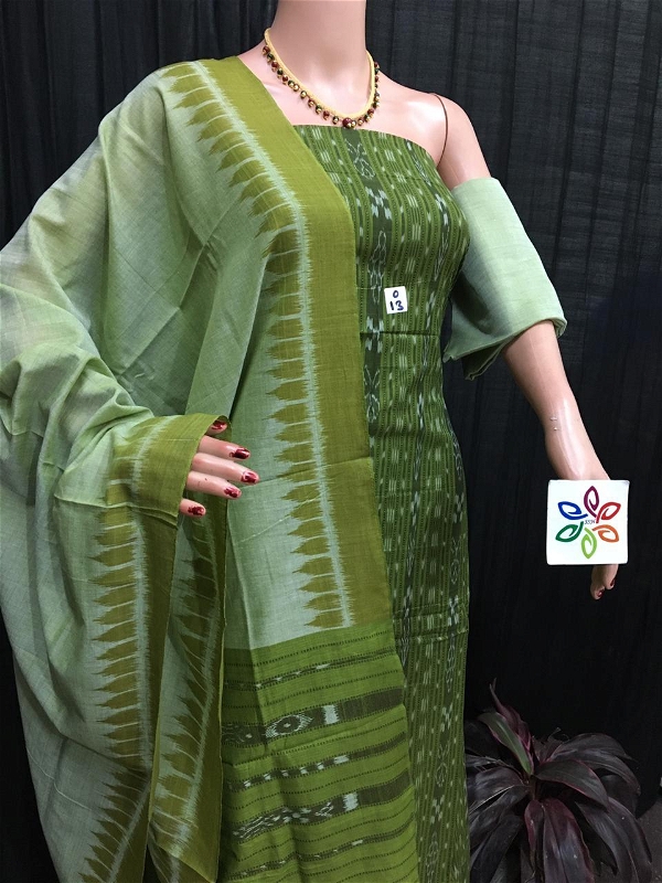 101451 Sambalpuri Dress Material - light Green