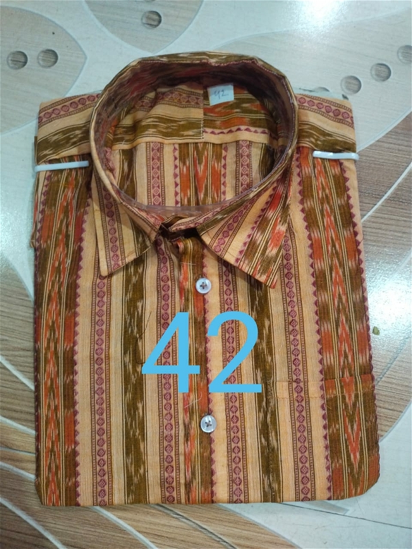 101199 Sambalpuri Handloom Cotton Half Shirt - 42