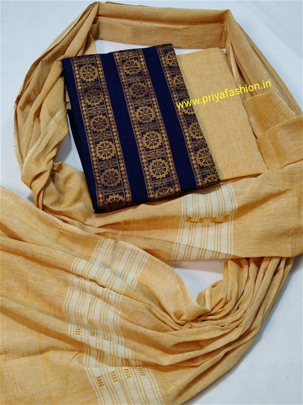 101448 Sambalpuri Dress Material With Stiching Size 32-42 Size - Blue, 40 Chest