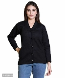 100524 Women Woolen Sweater - Xl, Black
