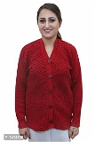 100527 Women Woolen Sweater - L, Guardsman Red