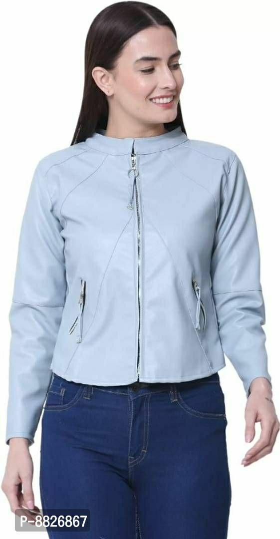 100528 Leather Solid Jackets for Women - M, Melrose