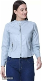 100528 Leather Solid Jackets for Women - M, Melrose