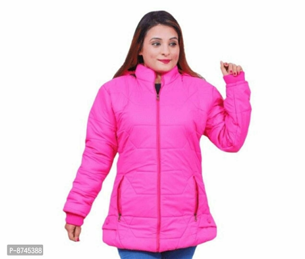 100530 Classic Polyester Solid Jackets for Women - Magenta / Fuchsia, X