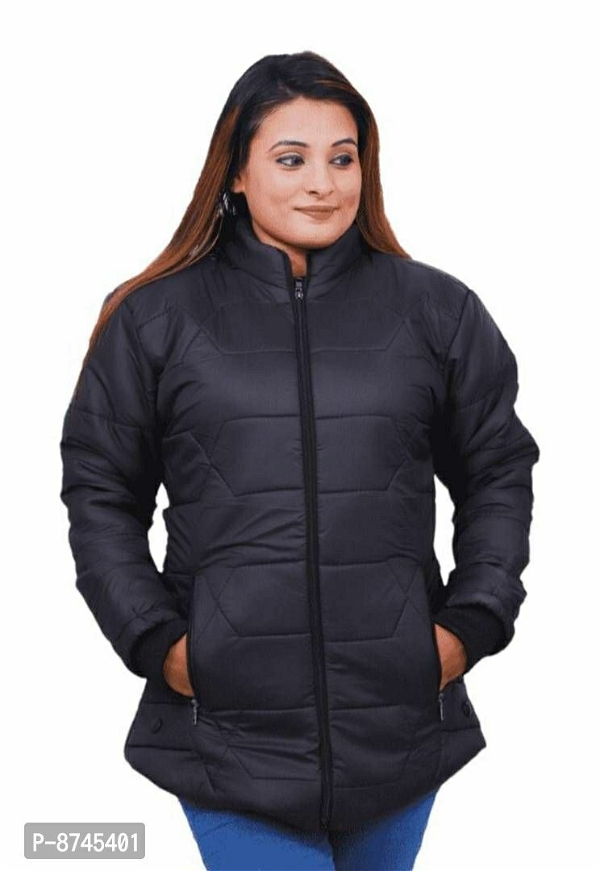 100530 Classic Polyester Solid Jackets for Women - Black, X