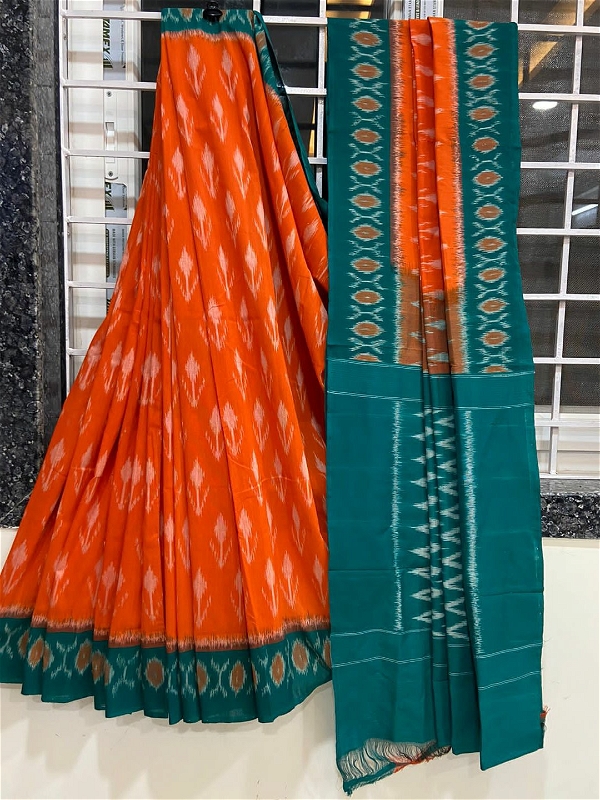 100550 Sambalpuri Ikkat merceraized cotton sareesWith matching blouse 