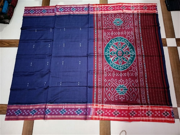 100648 Handloom cotton pasapali border konark ancahl design handloom cotton saree 
