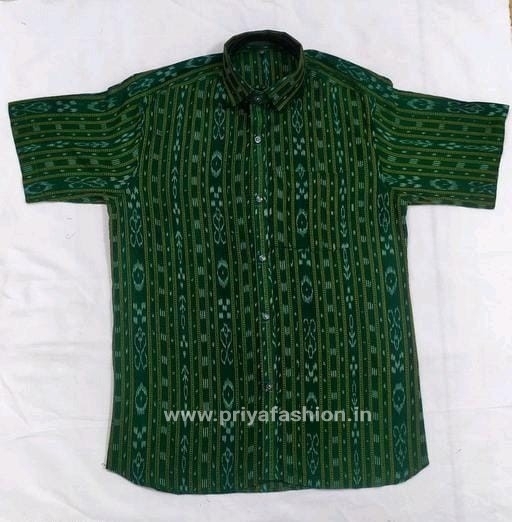 100968 Sambalpuri Handloom Cotton Half Shirt  - 38
