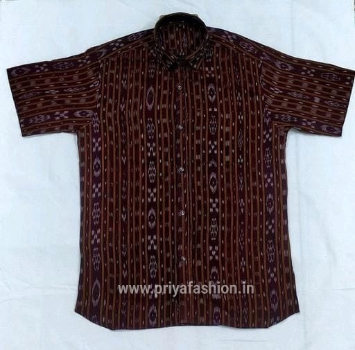 100969 Sambalpuri Handloom Cotton Half Shirt  - 40