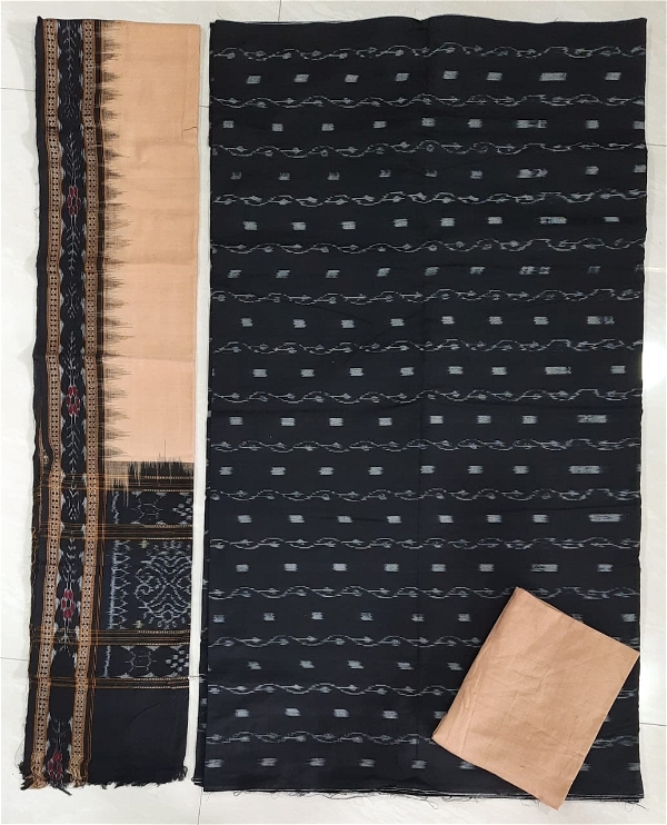 101015 Sambalpuri Handloom Cotton Dress Material With Dupatta 