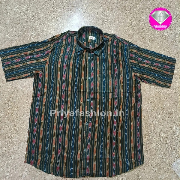 101039 Sambalpuri Handloom Cotton Half Shirt  - 44
