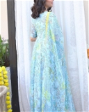 Georgette Anarkali Dress - M-38, Blue, 1