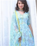 Georgette Anarkali Dress - XL-42, Blue, 1
