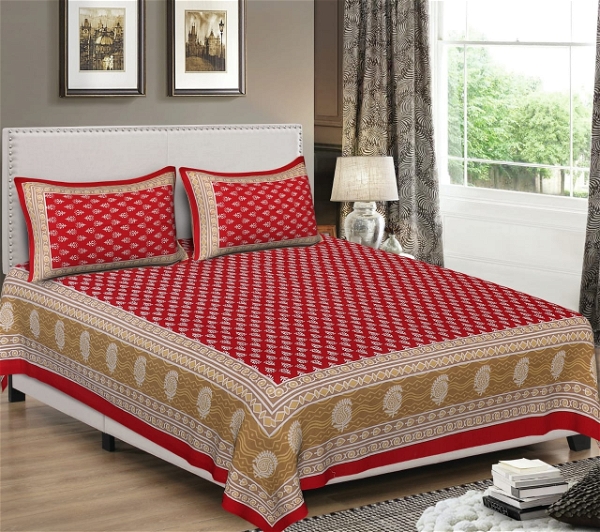Cotton Double Bed Sheets  - 8, Mercury