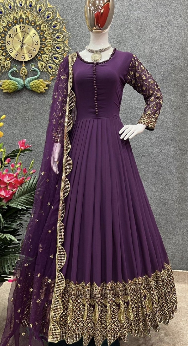 Faux Georgette Gown - 1