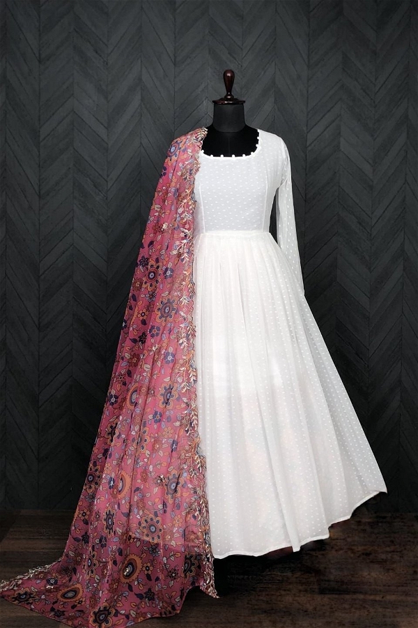 Georgette Designer Gown  - 1, XL-42