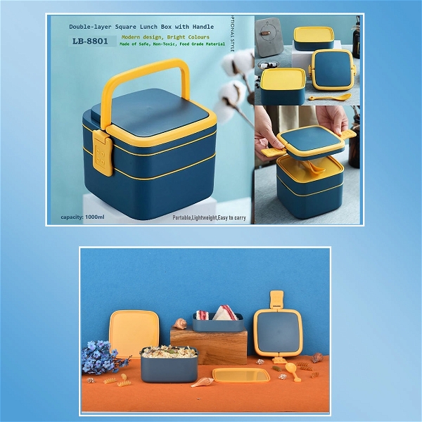 DOUBLE-LAYER PORTABLE LUNCH BOX