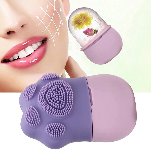 1226 NON SLIP SILICONE FACE ICE CUBES EASY GRIP NEW UNIQUE SHAPE ICE ROLLER BASE REUSABLE FOR BEAUTY ( 1 PC )