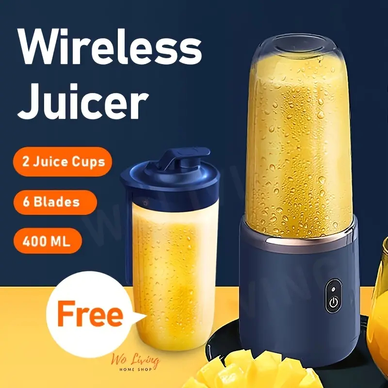 Mini Wireless USB Rechargeable 6 Blades Juice Cup