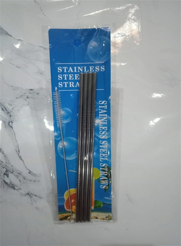 Steel Straw 4 Straight with cleaner brush