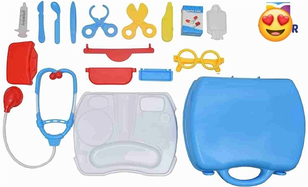 19 piece pretend play doctor set for kids in a briefcase packing