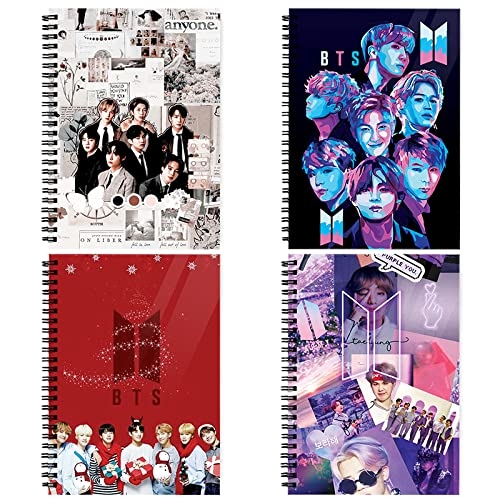 Homeoculture Color Empire BTS ARMY Printed Designer Printed Notebook Diary Combo Pack of 4 pcs | Design 0009 | A5 in Size | Unrulled Diary | A5 Notepad | Writing Journal | Personal Diary
