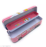 Homeoculture Unicorn Metal Double Decker Pencil Box with Moving Tyres for kids/ Girls - 0.5