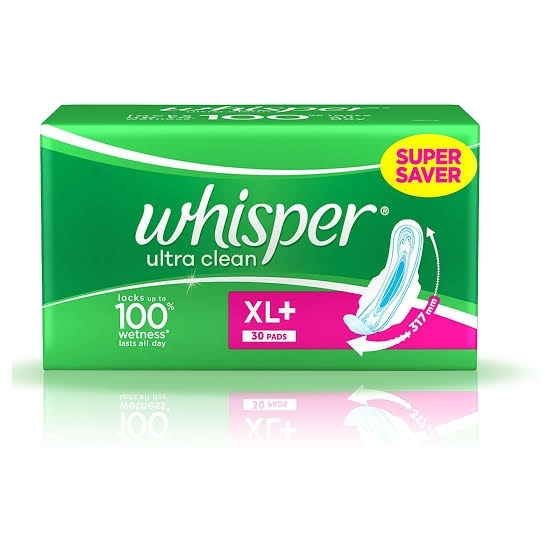 Whisper Ultra Clean XL+ - విష్పర్ అల్ట్రా క్లీన్ XL+ - 30 pads XL+