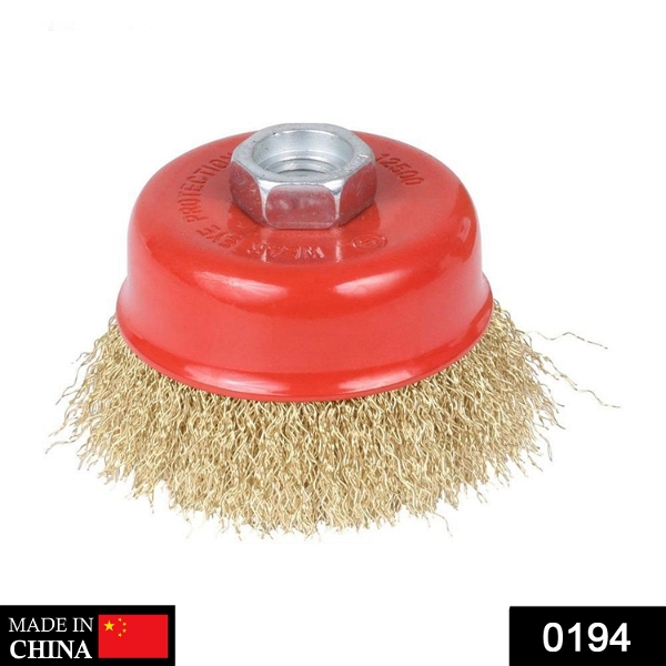 0194 Wire Wheel Cup Brush (Gold) - China, 0.174 kgs