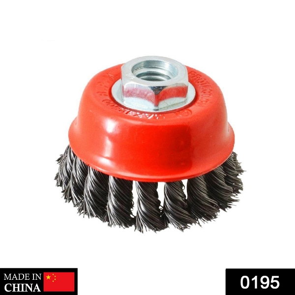0195 Wire Wheel Cup Brush (Black) - China, 0.221 kgs
