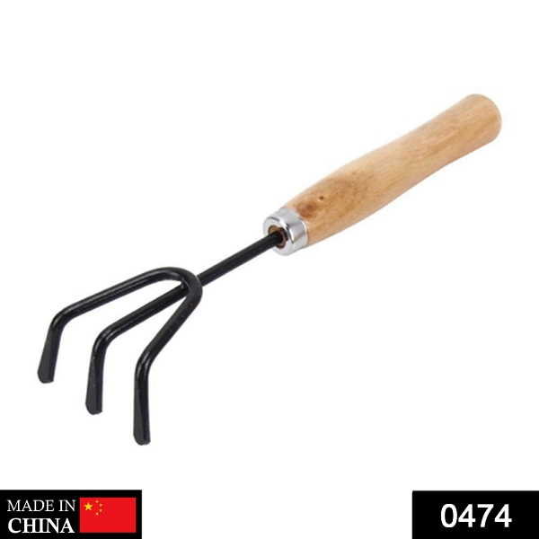 0474 Hand Cultivator (Steel, Black) - China, 0.065 kgs