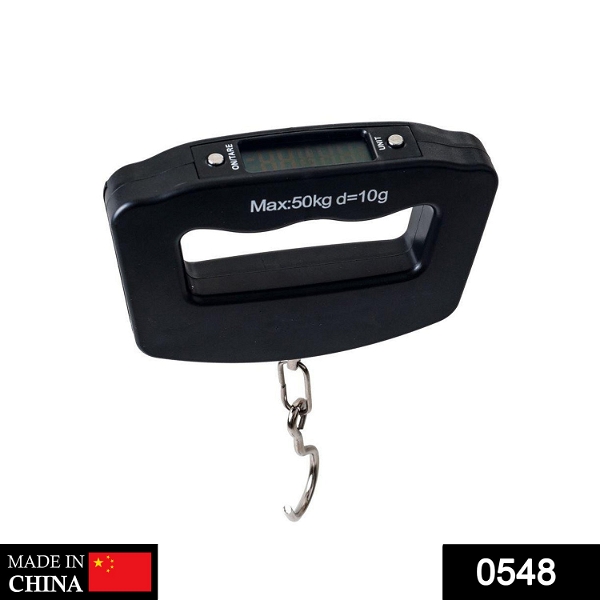 0548 Black Digital Portable Luggage Scale with LCD Backlight (50 kg) - China, 0.168 kgs