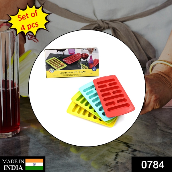 0784 4 Pc Fancy Ice Tray used widely in all kinds of household places while making ices and all purposes. - India, 0.241 kgs