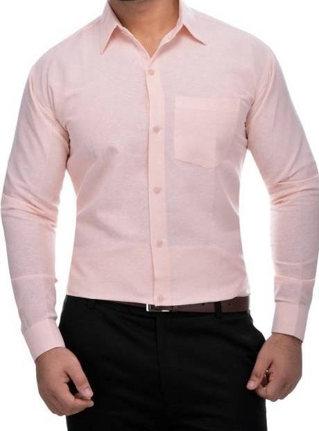 FULL-P40-SHIRT-PINK Khadi Cotton Full Sleeve Shirt - India, L / 40, 0.25 kgs