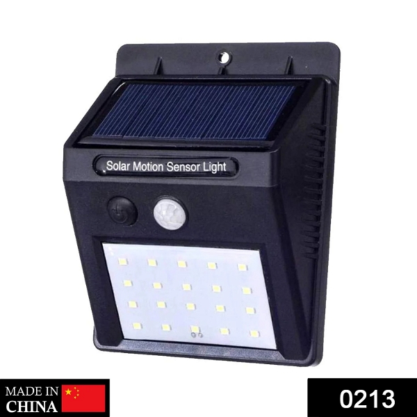 0213 Solar Security LED Night Light for Home Outdoor/Garden Wall (Black) (20-LED Lights) - 0.16 kgs, China