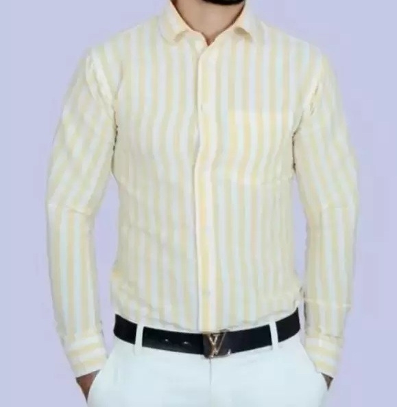 FULL-L42-SHIRT-YELLOW Khadi Cotton Full Sleeve Shirt - XL / 42, 0.25 kgs, India