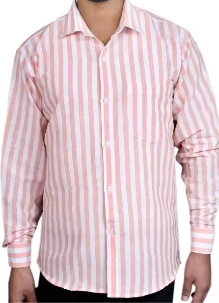 FULL-L44-SHIRT-ORANGE Khadi Cotton Full Sleeve Shirt - XXL / 44, 0.25 kgs, India