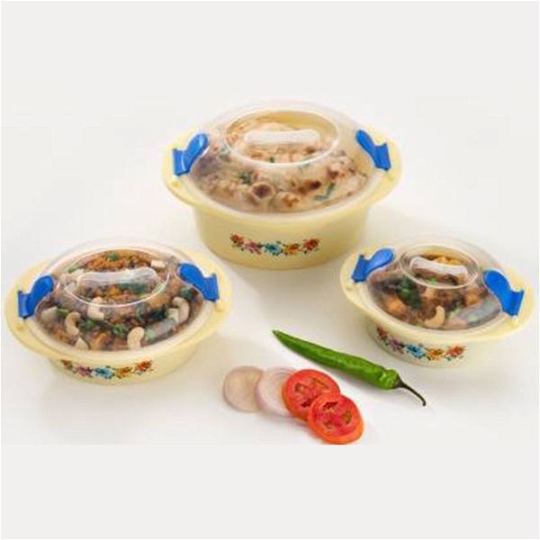 2162 Hot N Fresh Insulated Plastic Casserole Gift Set (3 Pieces) - India, 1.36 kgs