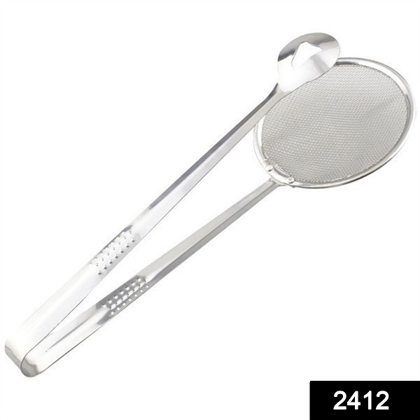 2412 2In1 Stainless Steel Filter Spoon with Clip Food Kitchen Oil-Frying Multi-Functional - China, 0.346 kgs