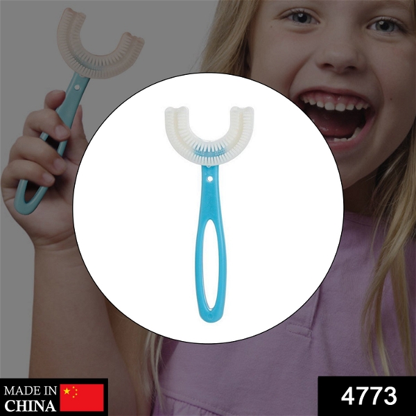 4773 Kids U Shaped Large Tooth Brush used in all kinds of household bathroom places for washing teeth of kids, toddlers and children’s easily and comfortably. - China, 0.055 kgs