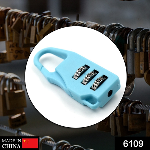 6109 3 Digit luggage Lock and tool used widely in all security purposes of luggage items and materials. - China, 0.015 kgs