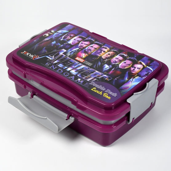 7174 LUNCH BOX 2 COMPARTMENT LUNCH BOX PLASTIC TIFFIN BOX FOR BOYS, GIRLS, SCHOOL & OFFICE - 0.382 kgs, INDIA