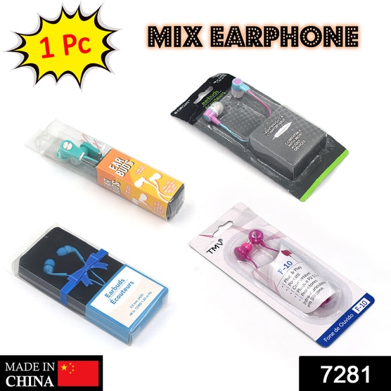 7281 EARPHONES WITH MIX DIFFERENT COLORS AND VARIOUS SHAPES AND DESIGNS ( 1 PC) - China, 0.125 kgs
